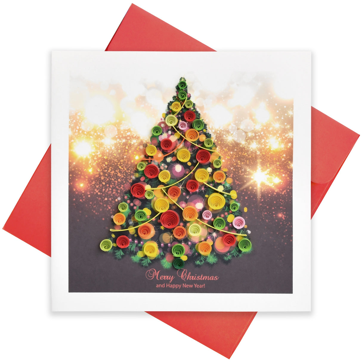Handmade Gift Card - Quilled Christmas Tree