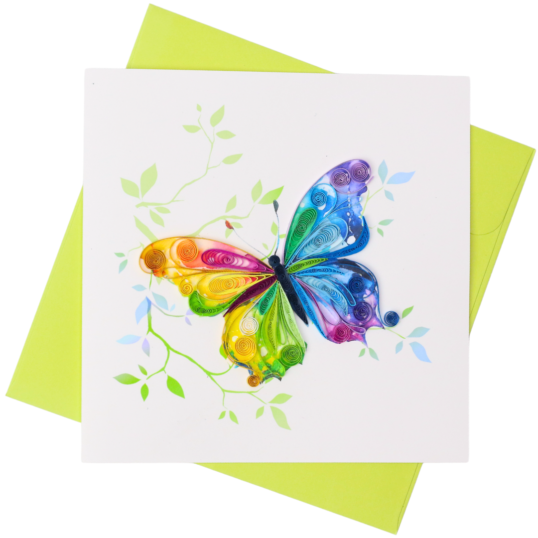 Handmade Gift Card - Quilled Butterfly