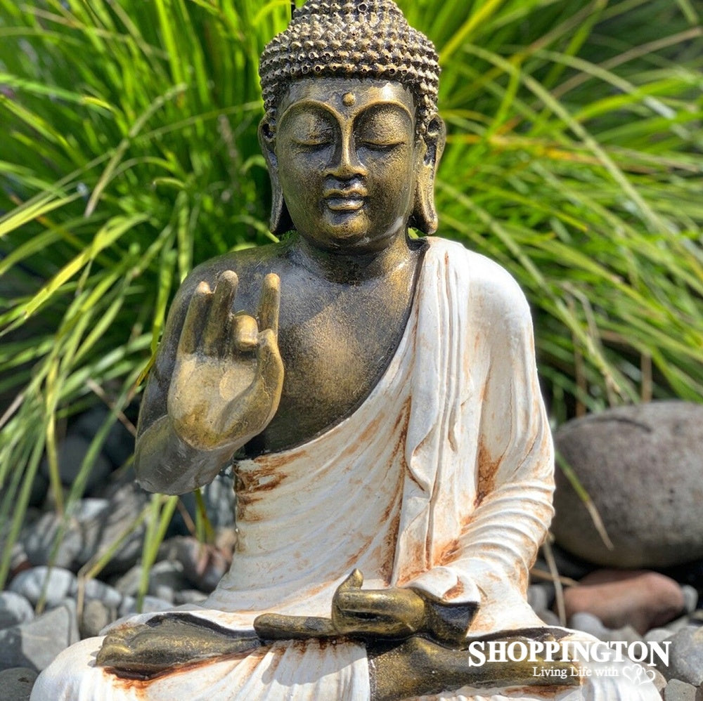 Buddha Sitting Chakra 40cm - Cream and Gold