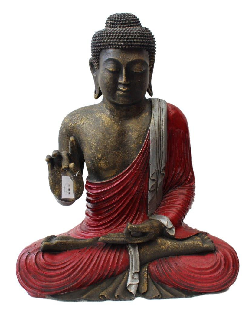 Buddha Sitting Chakra Water Feature 80cm - Gold & Red