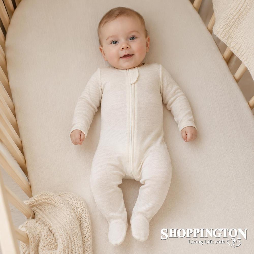 Babu - Merino Footed Onesie Cream