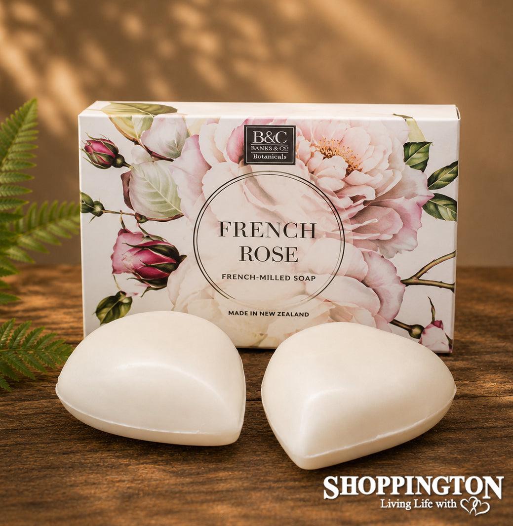 Banks & Co / French Rose Heart Soaps 2pk