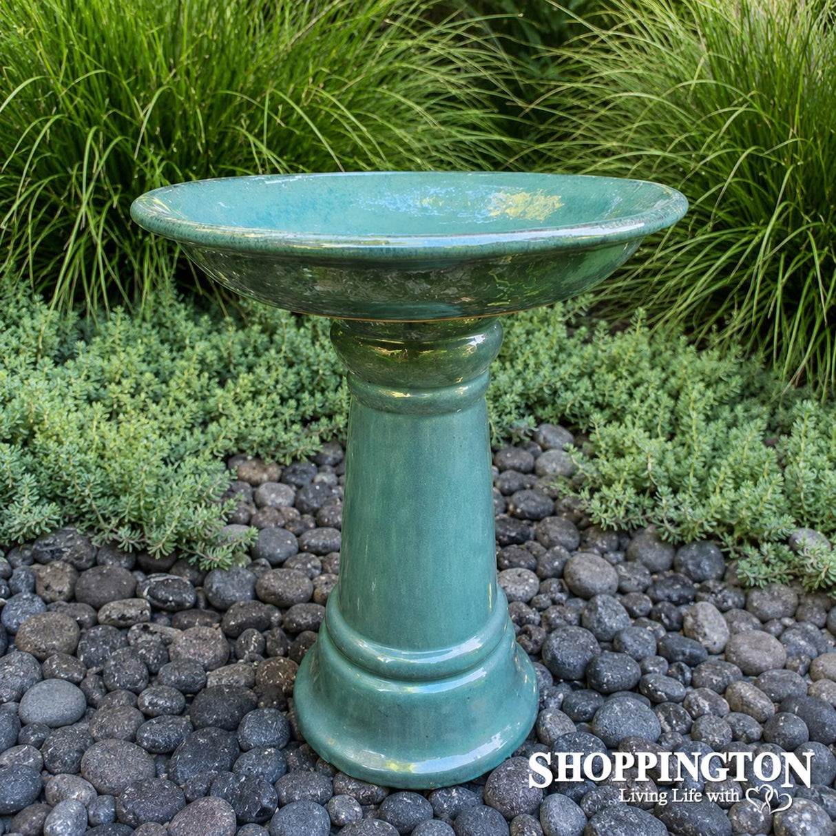 Bird Bath / Ceramic - Ocean Teal