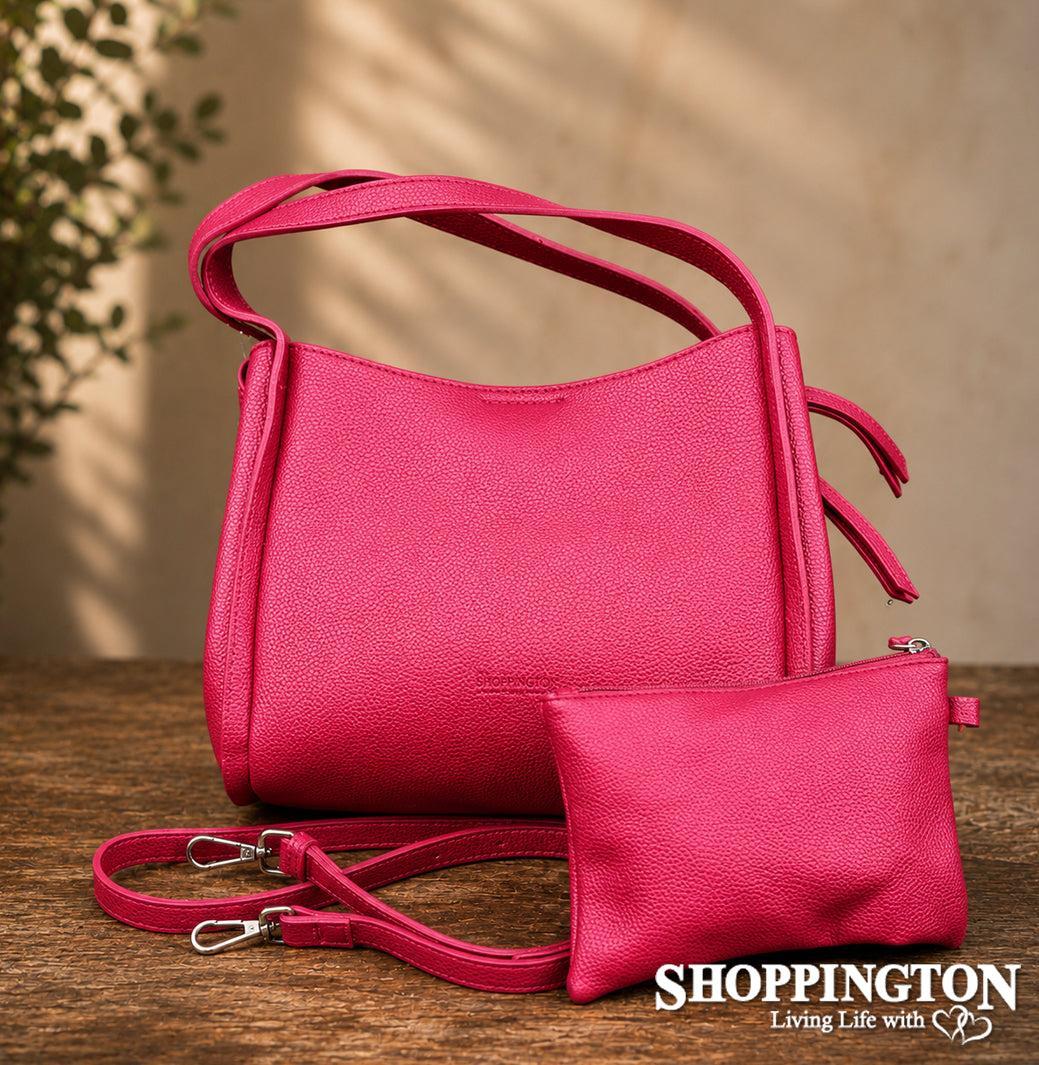 Black Caviar - Astrid Raspberry 2 Piece Handbag