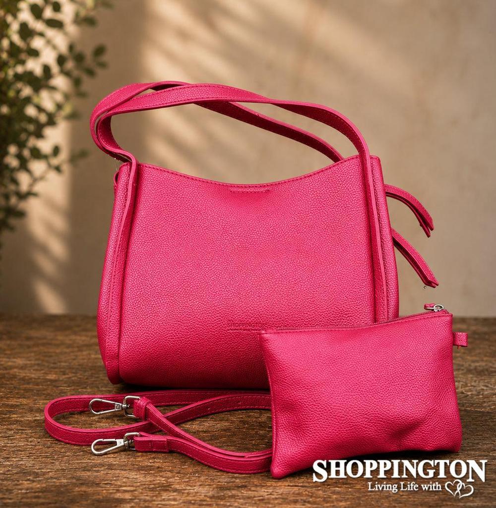 Black Caviar - Astrid Raspberry 2 Piece Handbag