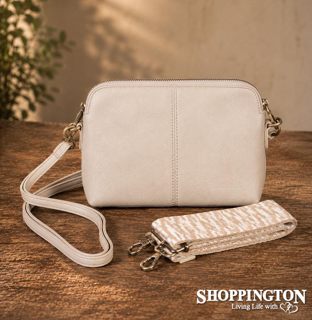 Black Caviar Crossbody Handbag - Harlow Oatmeal