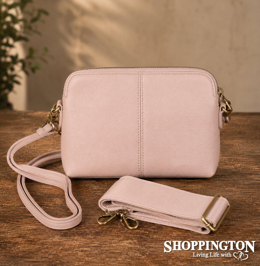 Black Caviar Crossbody Handbag - Harlow Pink