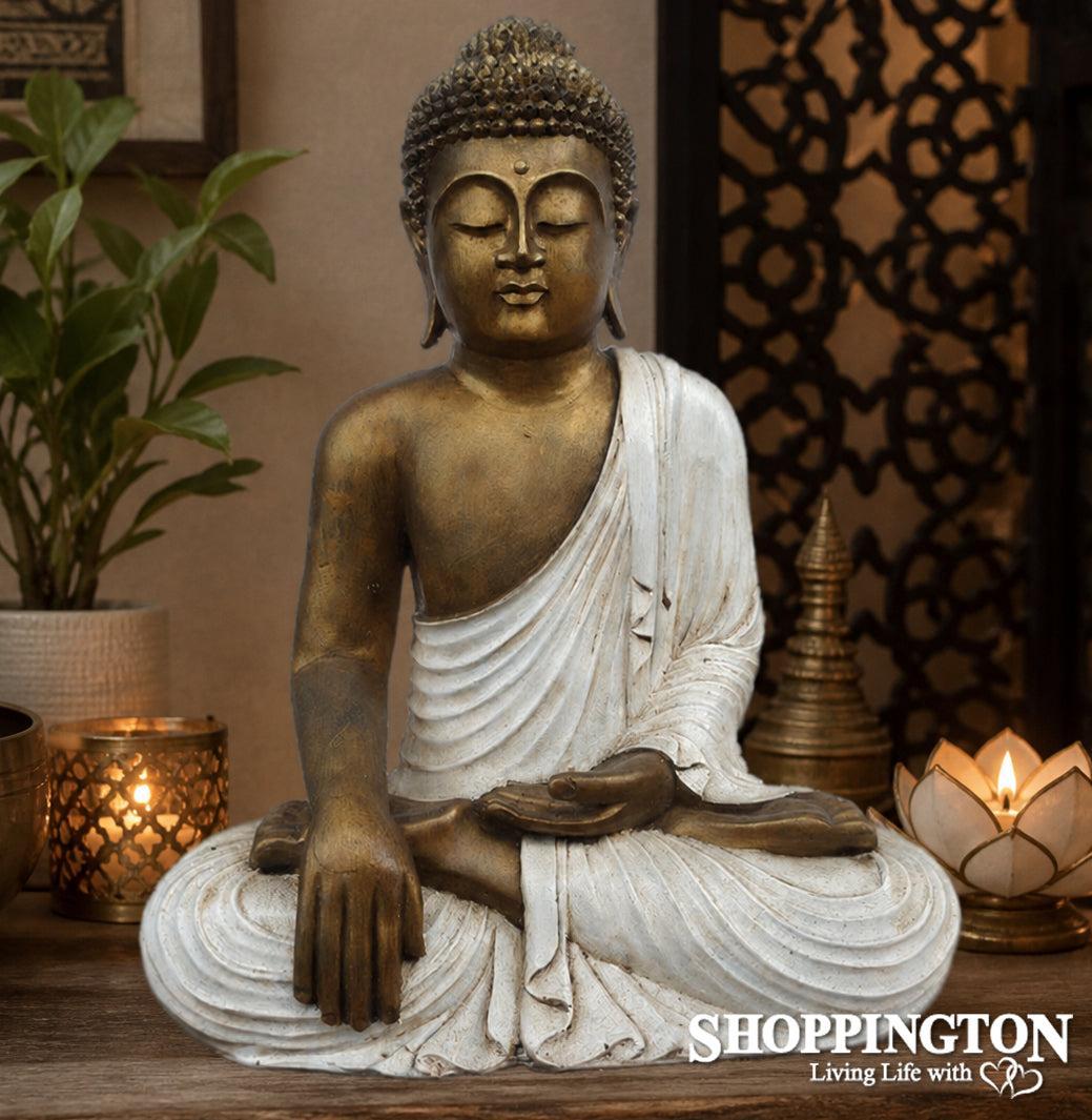 Buddha Sitting Chakra 50cm - Gold & Cream