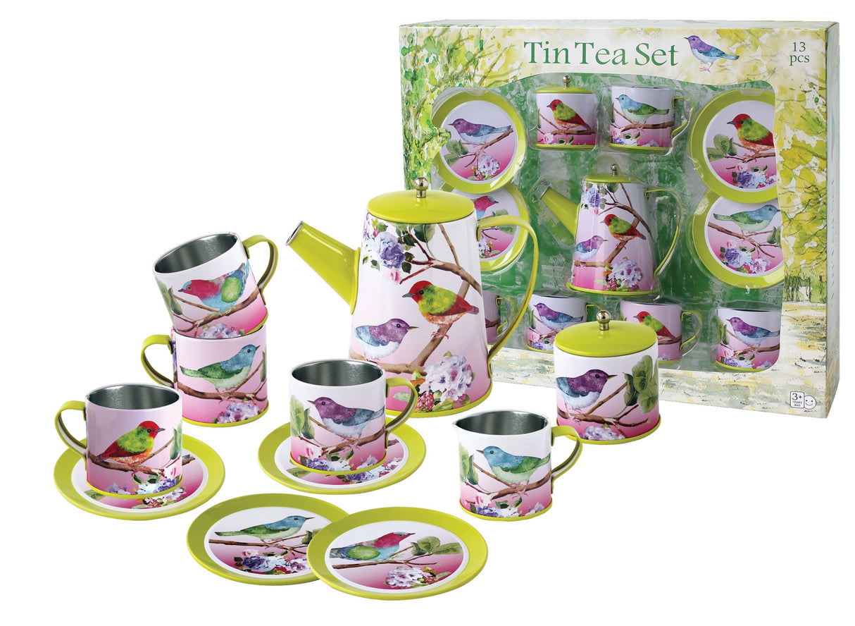 Bird Tin Tea Set