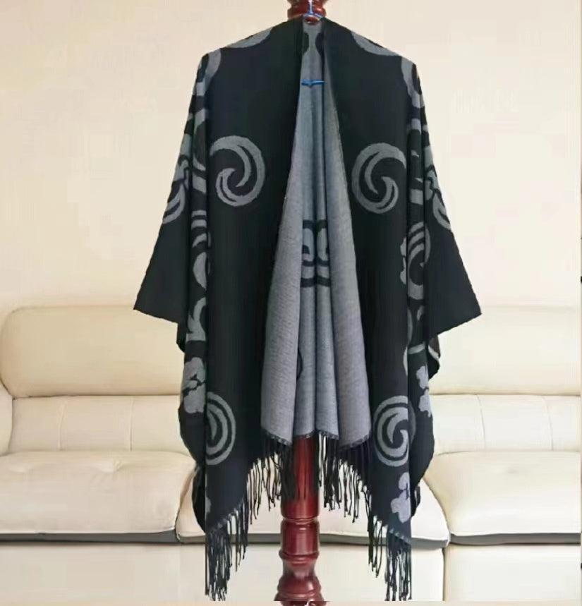 Cape - Curl & Tassel Black Design