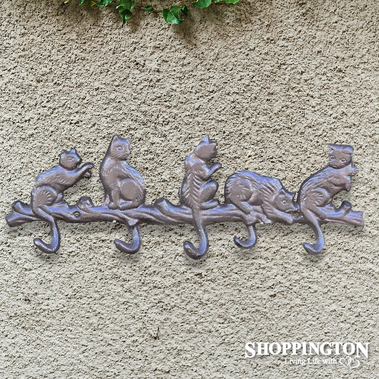 Cast Iron 5 Playing Cats Hook