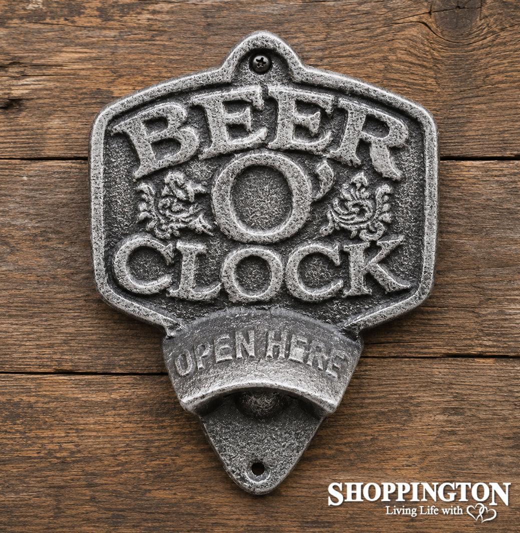 Cast Iron Beer O Clock Bottle Opener