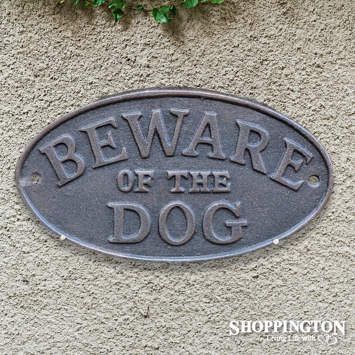 Cast Iron Beware of the Dog Plaque