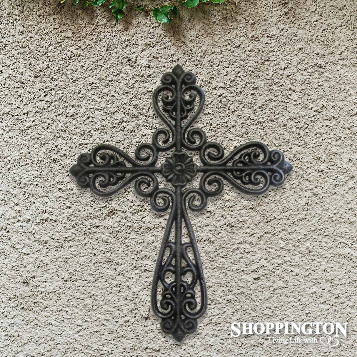Cast Iron Black/Silver Scroll Cast Iron Cross