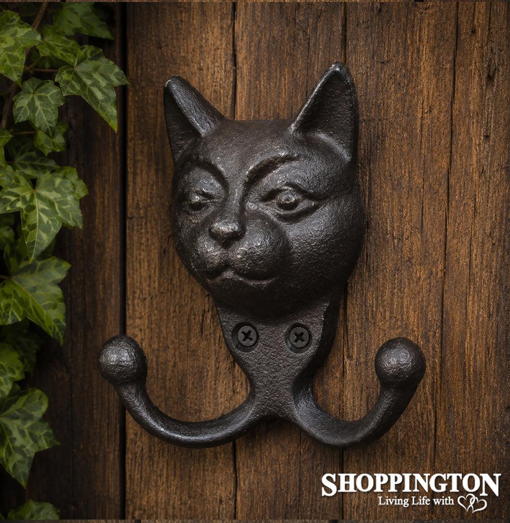 Cast Iron Cat Face Double Hook