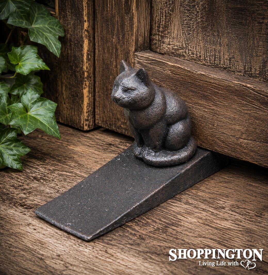 Cast Iron Door Stop - Cat Wedge