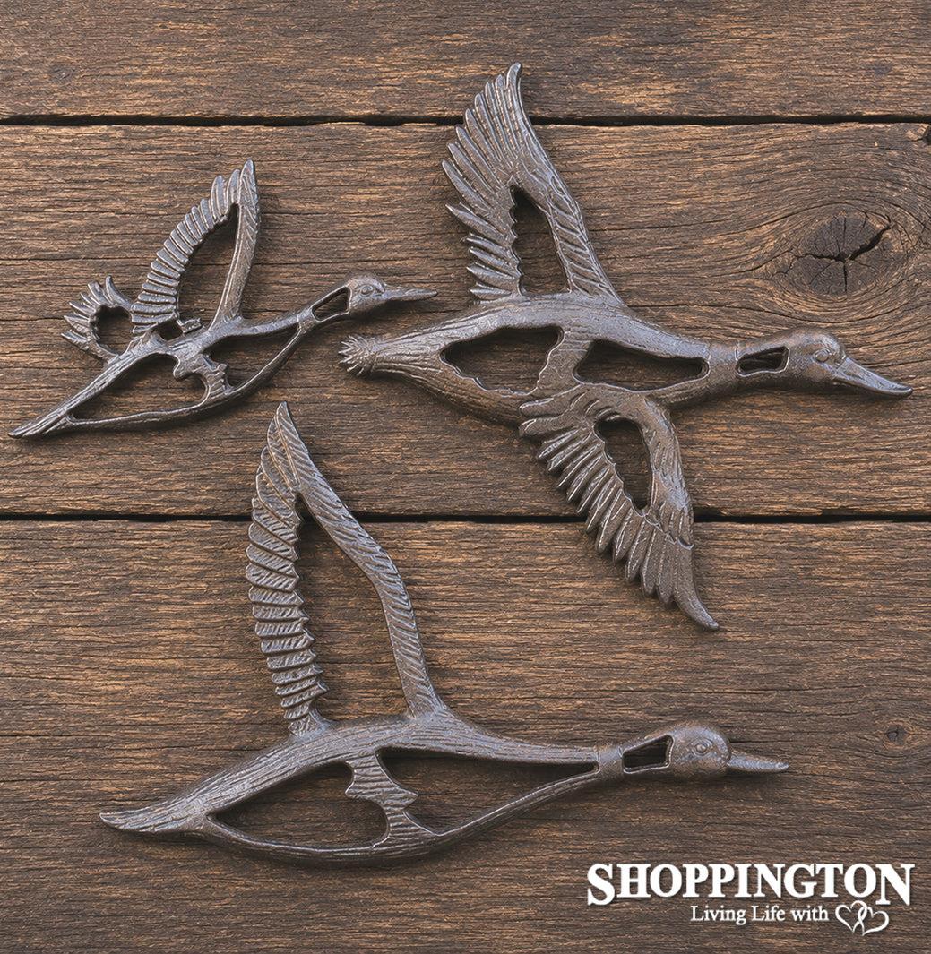 Cast Iron Duck Wall Art - Set of 3