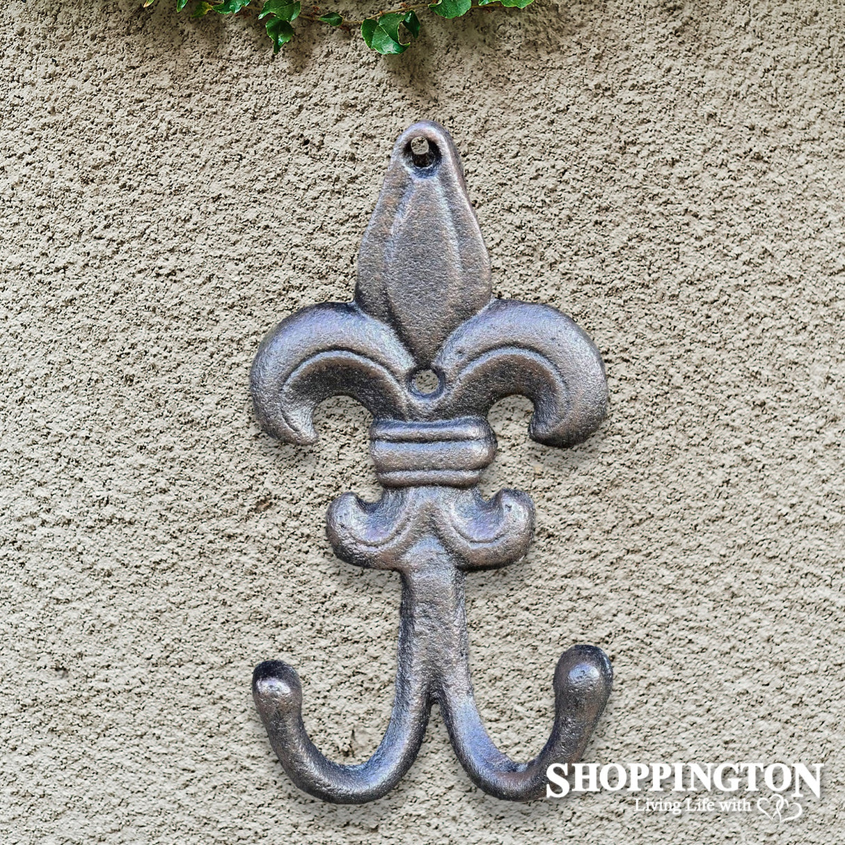 Cast Iron Fleur Double Coat Hook