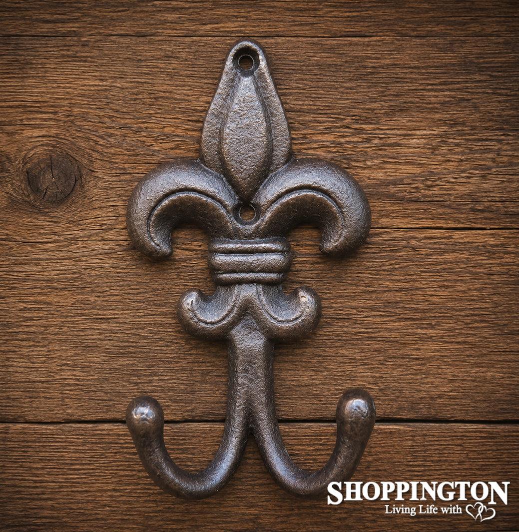 Cast Iron Fleur Double Coat Hook