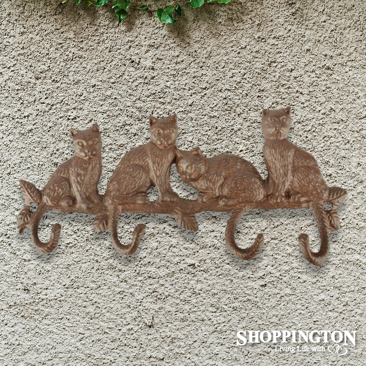 Cast Iron Four Cats Coat Hook