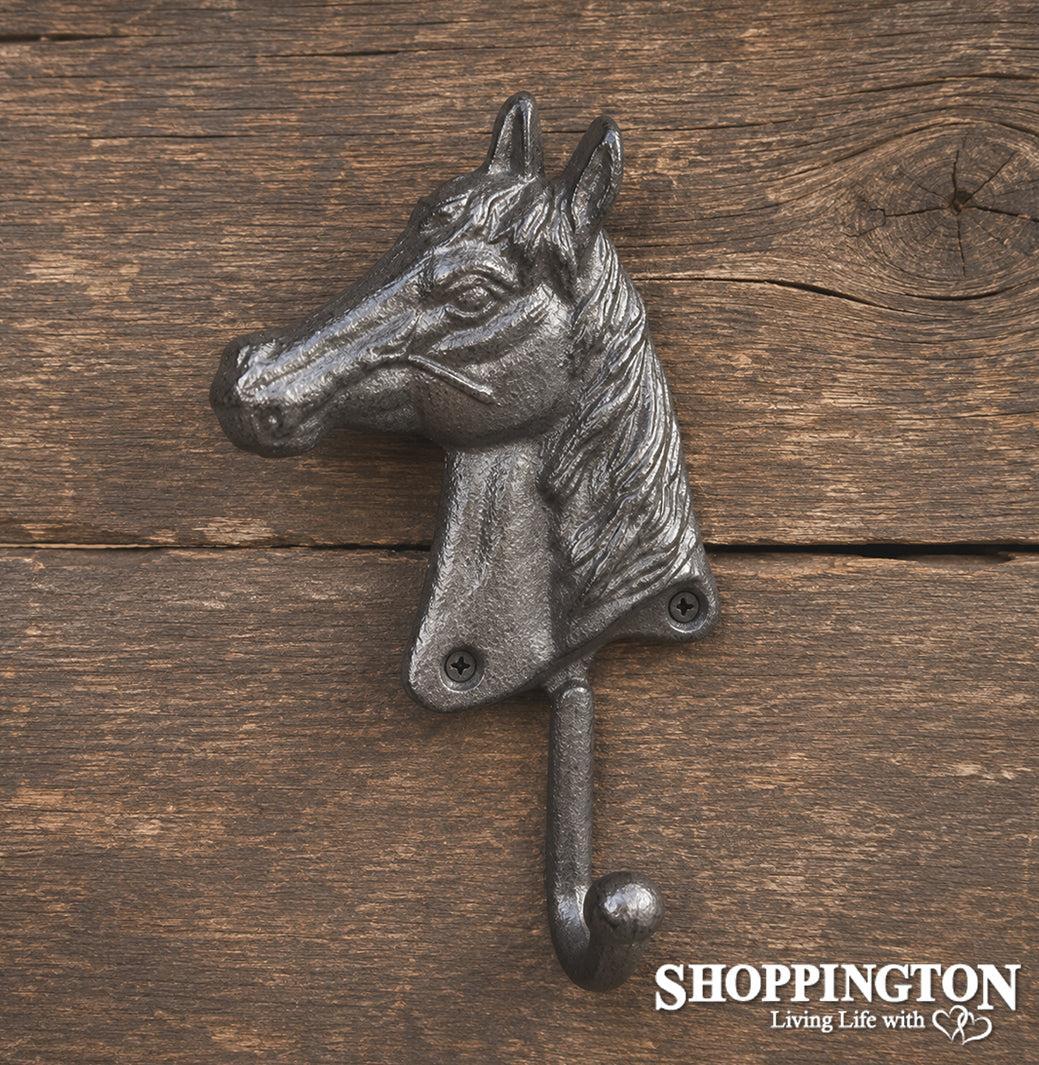 Cast Iron Side On Horse Head - Single Hook