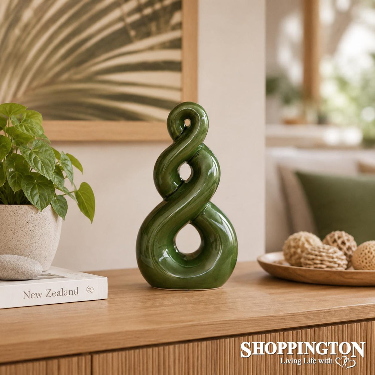 Ceramic Eternal Knot Koru 12cm