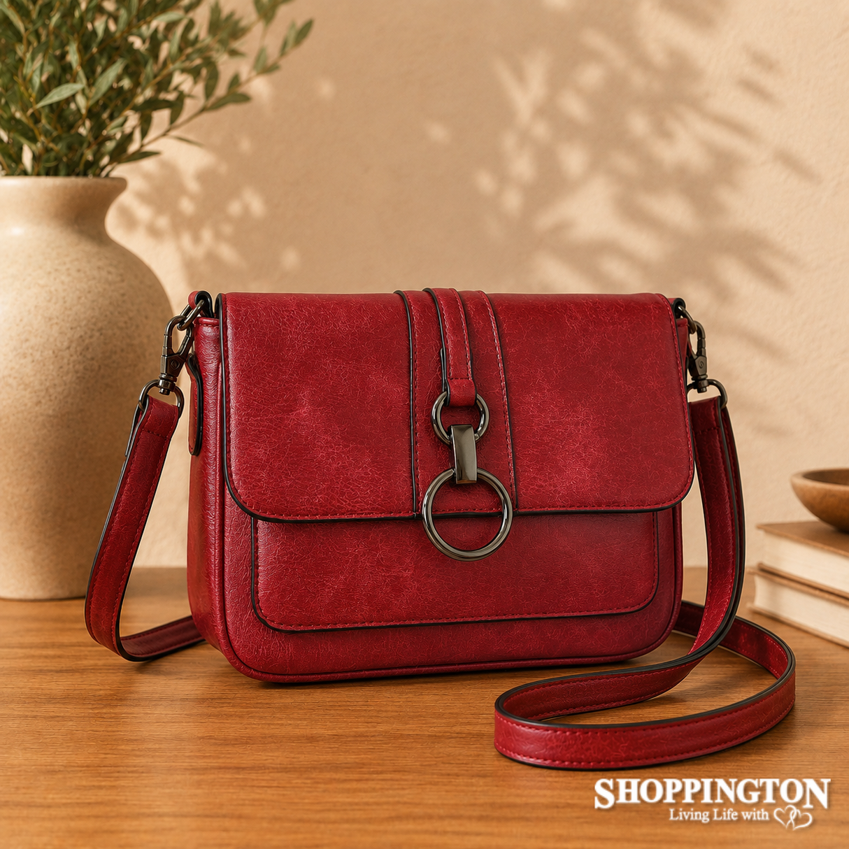 Handbag - Garnet Loop Crossbody Red