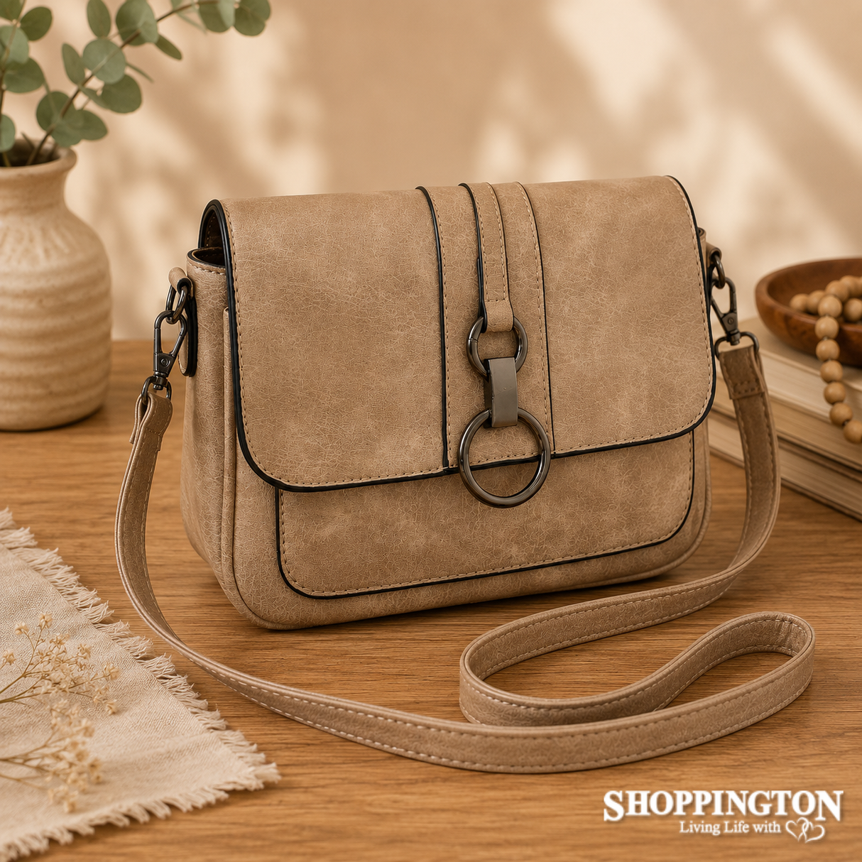 Handbag - Garnet Loop Crossbody Taupe