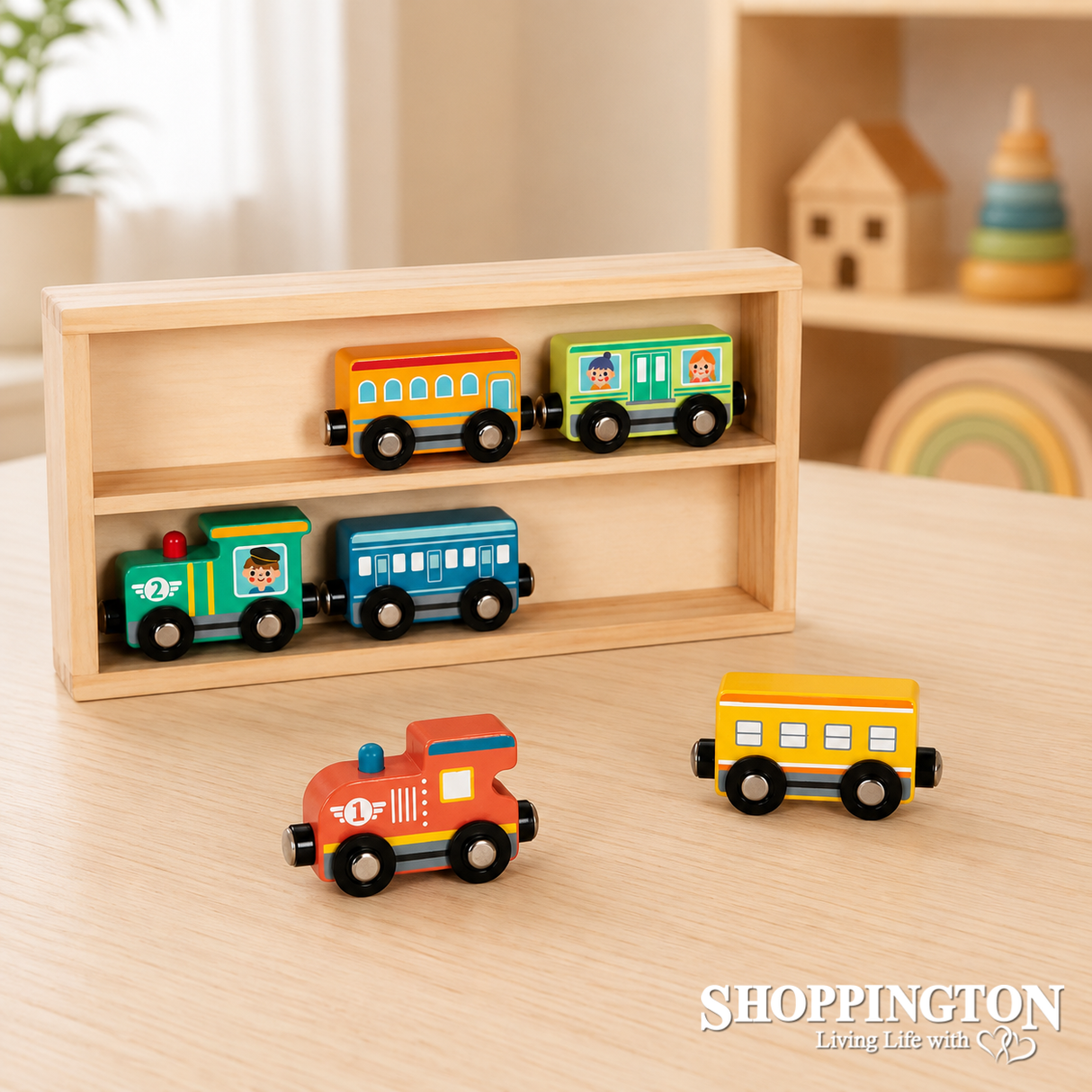 Wooden Magnetic Train Set