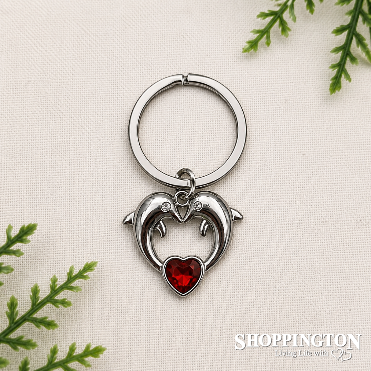 Dolphin Keyring - Garnet