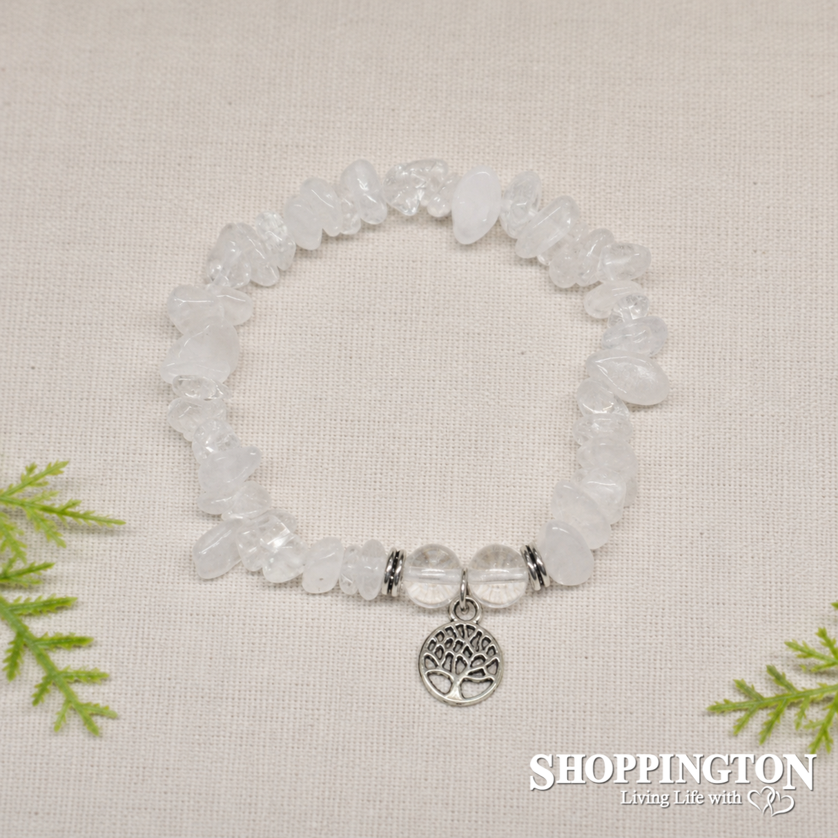 Tree of Life Gemstone Bracelets - Clear Quartz
