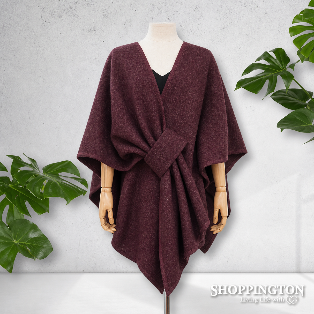 Cape - Loop Tie Aubergine