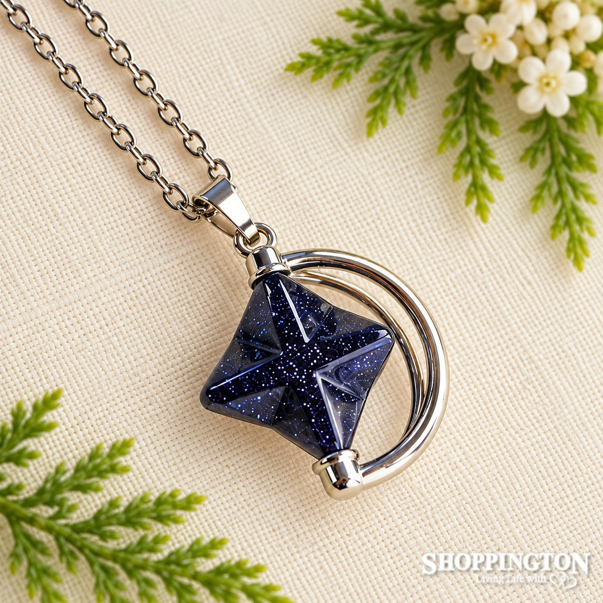 Crystal Pendant - Purple Agate Spinning Star