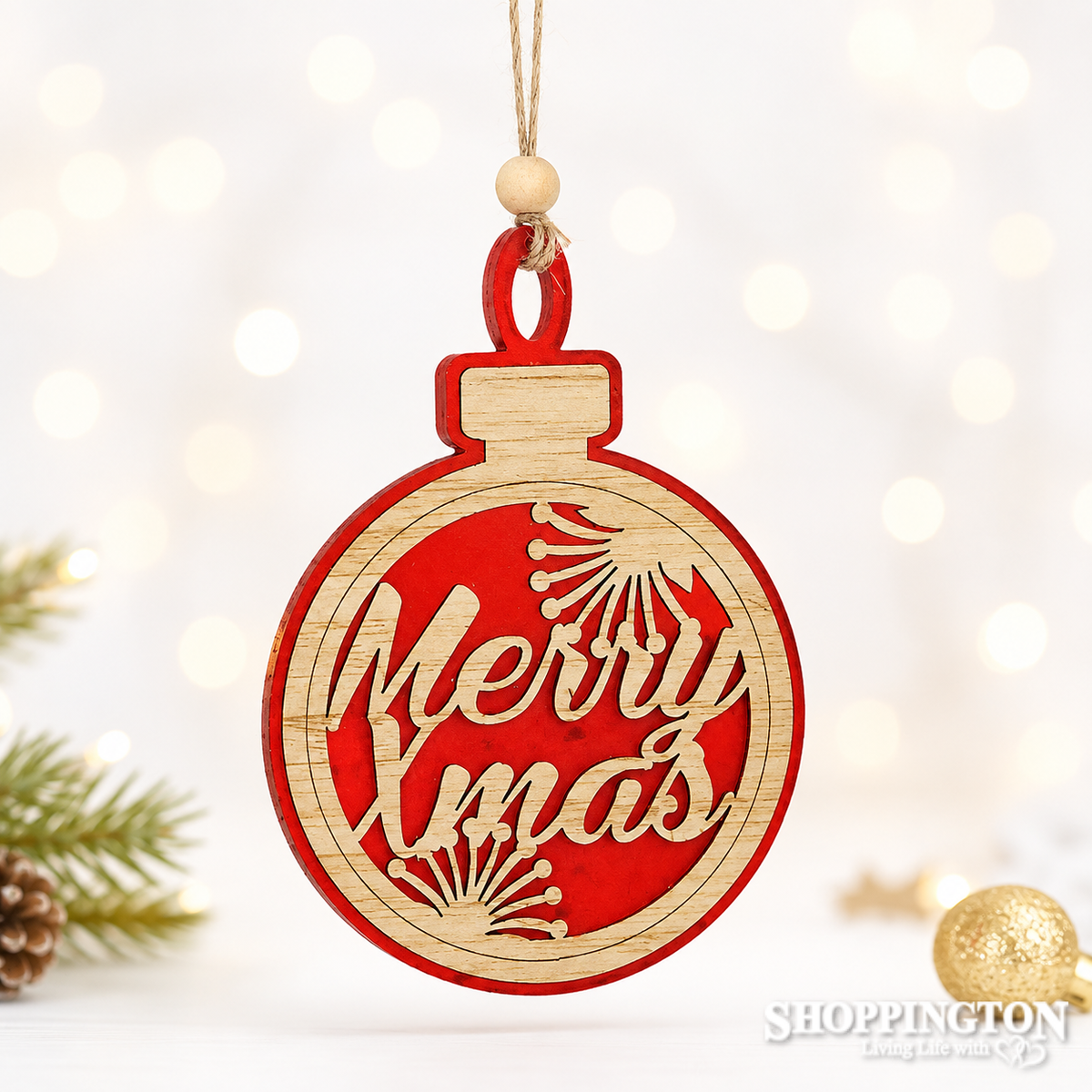 100% NZ Made Bauble: Red Merry Xmas