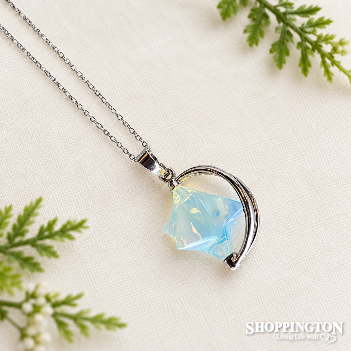 Crystal Pendant - Opalite Spinning Star