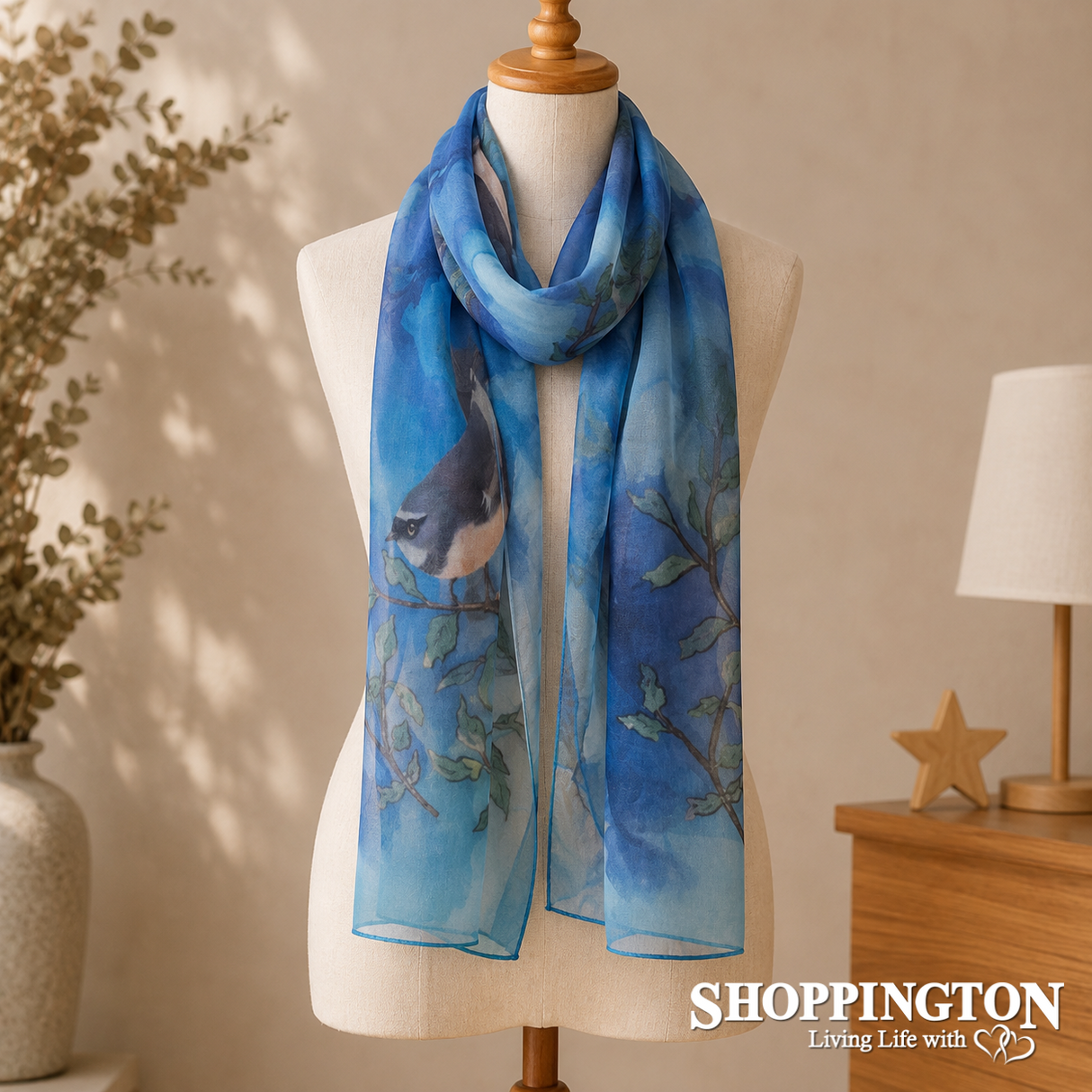 Blue Fantail Scarf