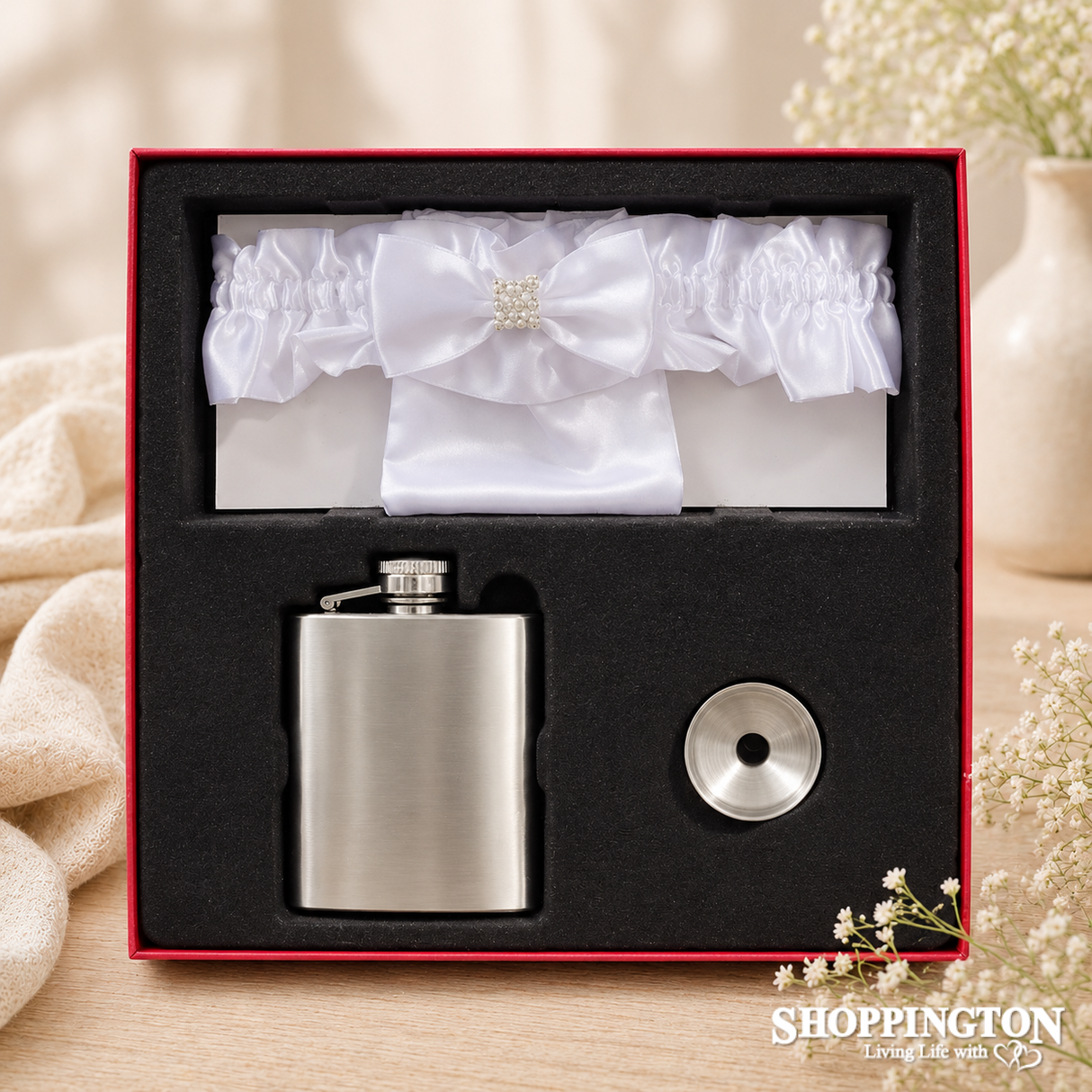 Hip Flask & Garter Set