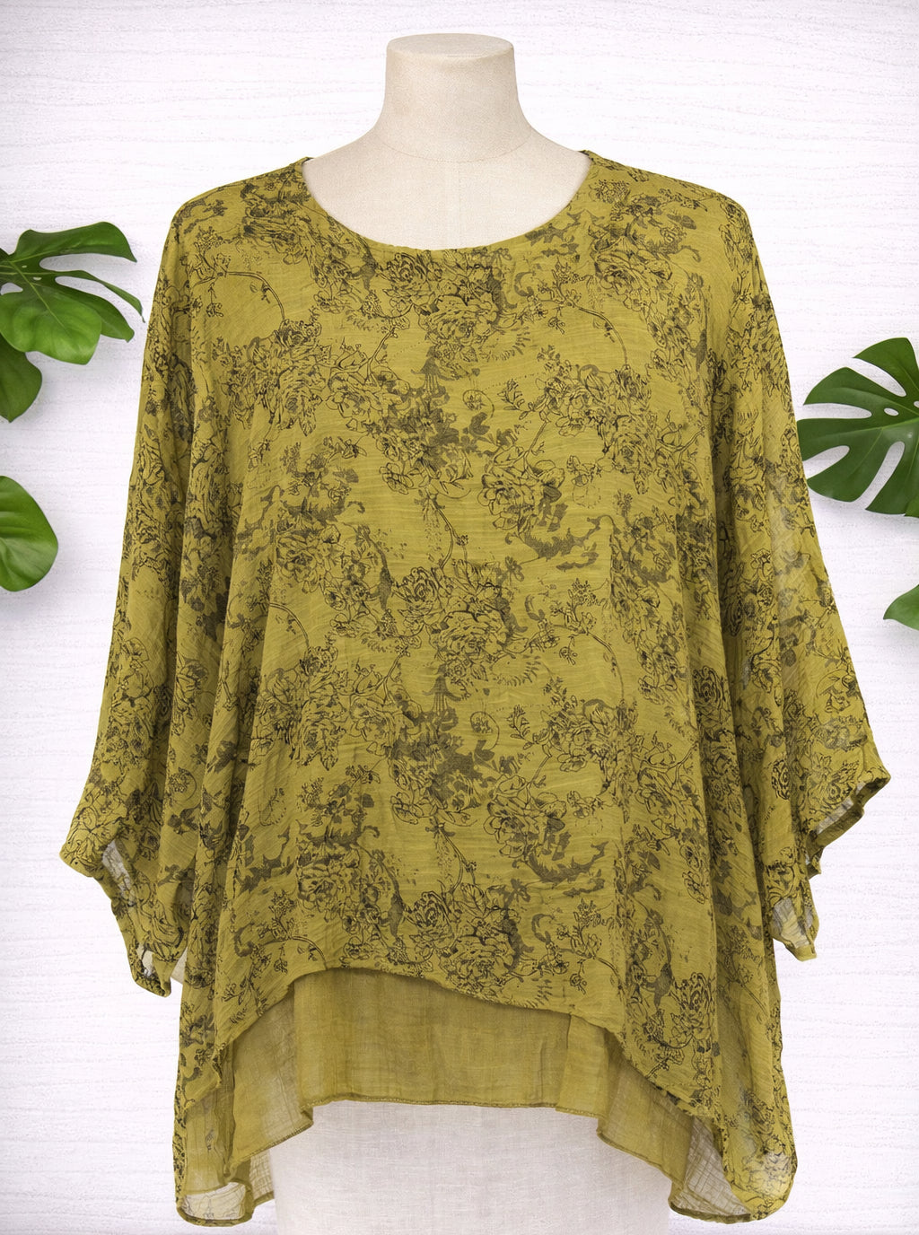 Gabriella 2 Layer Top - Chartreuse