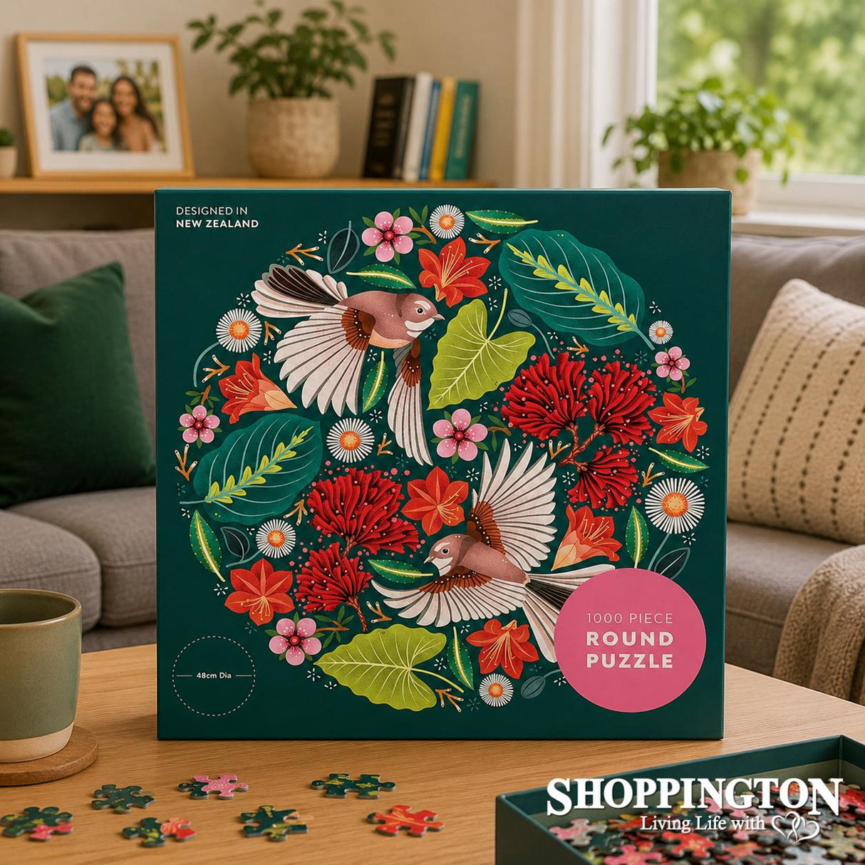 Chirpy Fantails Round 1000 Piece Puzzle