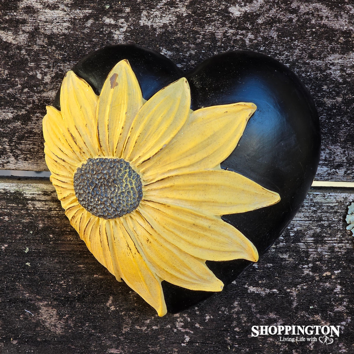 Collectable Heart - Brown with Yellow Flower