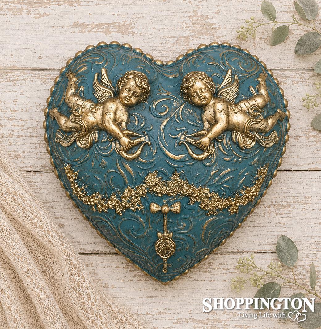Collectable Heart - Gold Cherubs