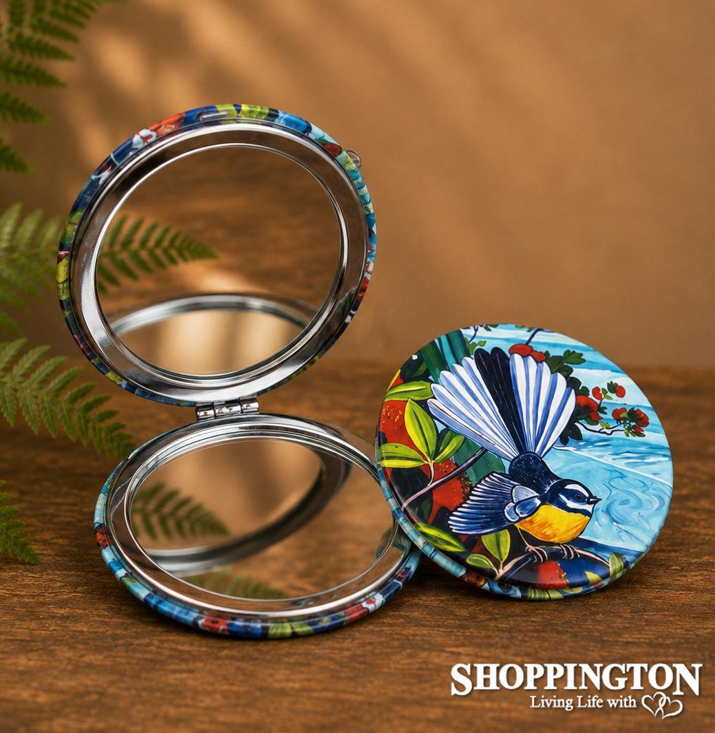 Compact Mirror NZ Print - Ocean Fantail - Irina Velman
