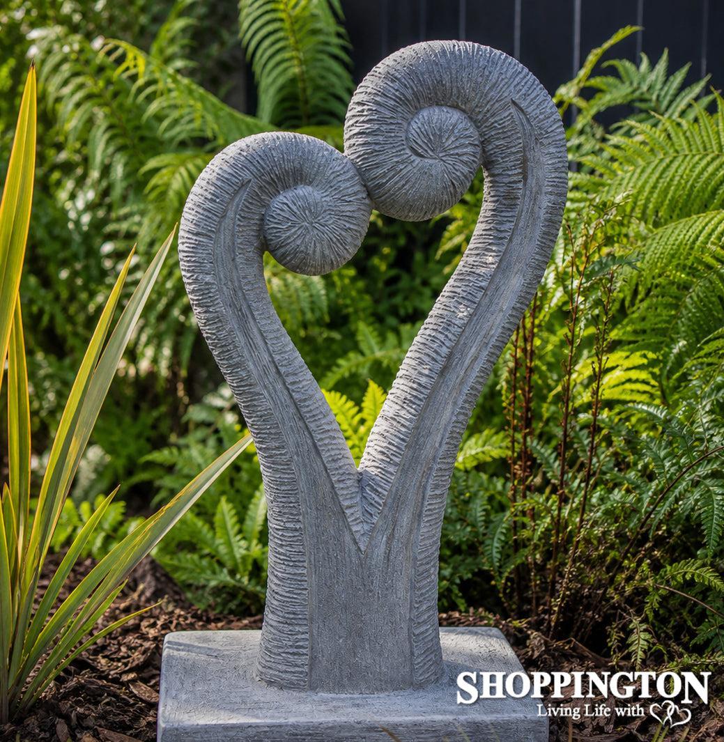 Concrete Koru Heart Garden Sculpture