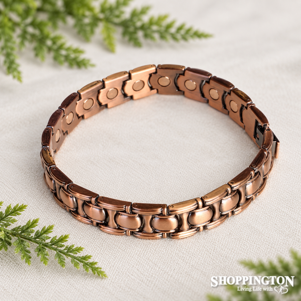 Copper Magnetic Chain Bracelet - Barrel Link