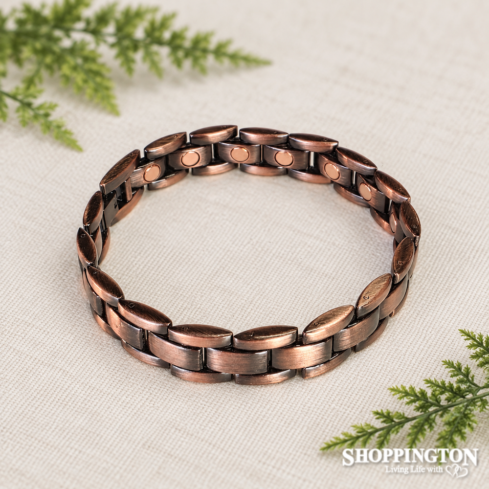 Copper Magnetic Chain Bracelet - Oblong Link Dark