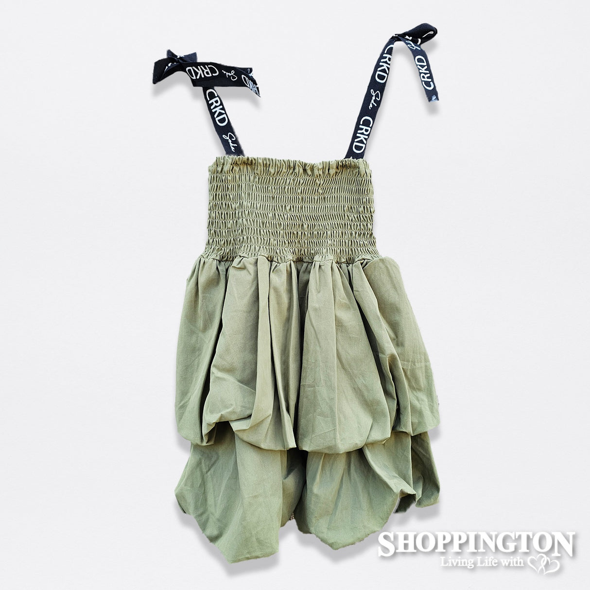 Cracked Soda - Brooklyn Ruched Dress Khaki