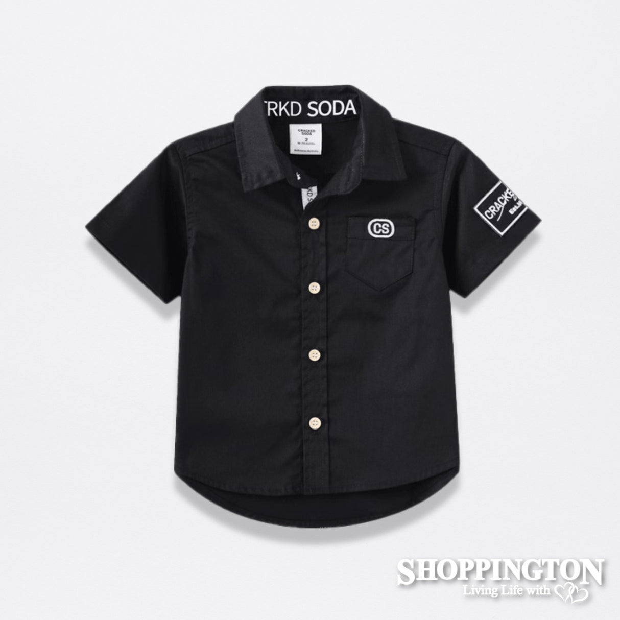 Cracked Soda - Cooper Detailed Black Shirt (available in 8 sizes)