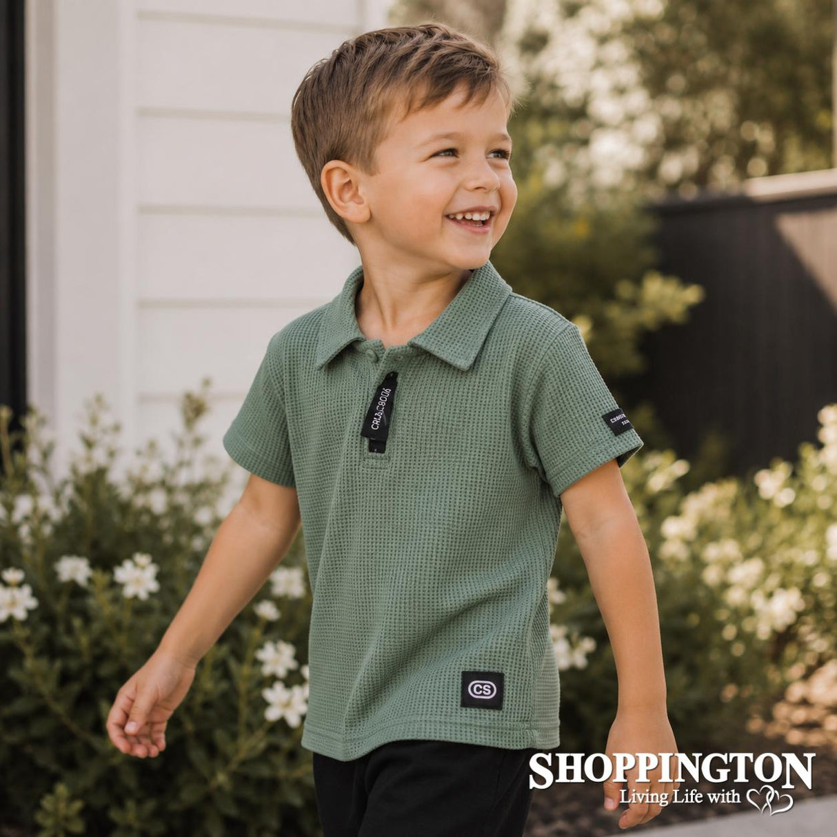 Cracked Soda - Flint Textured Polo Olive