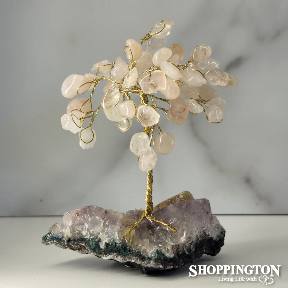 Crystal Gemstone Tree (mini) #9 - Rose Quartz