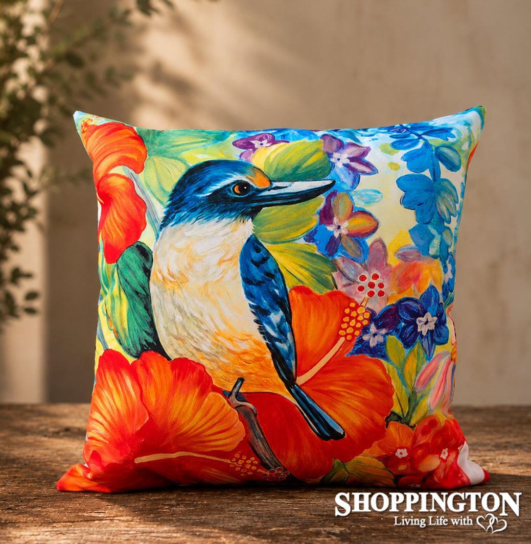 Cushion - NZ Print - Kingfisher - Irina Velman